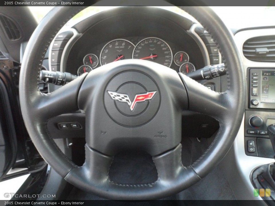 Ebony Interior Steering Wheel for the 2005 Chevrolet Corvette Coupe #62489026