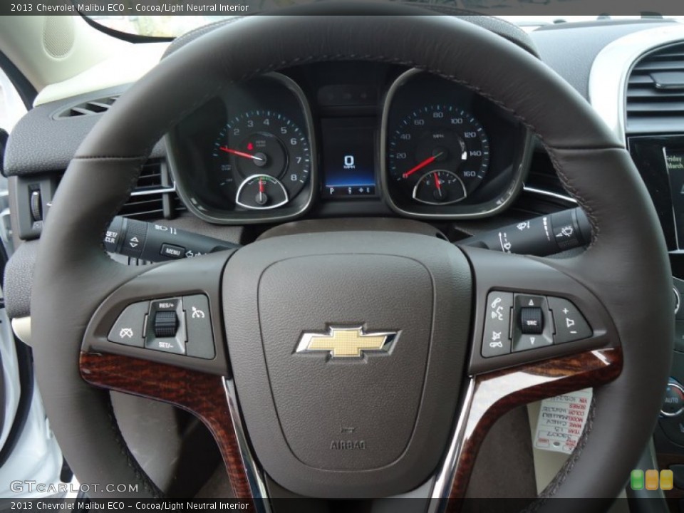 Cocoa/Light Neutral Interior Steering Wheel for the 2013 Chevrolet Malibu ECO #62490439