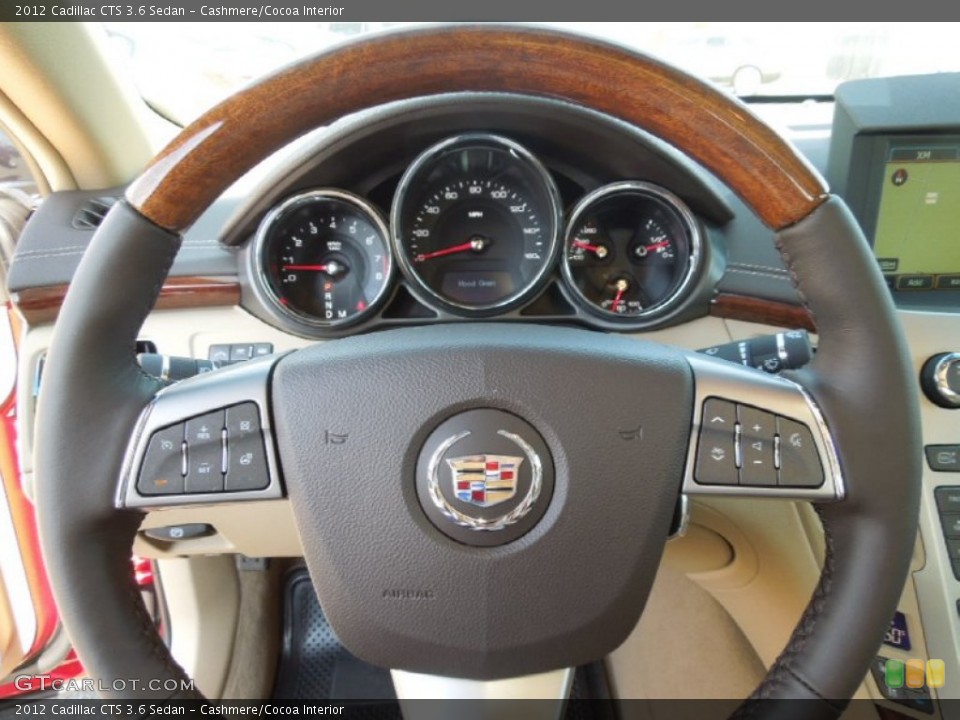 Cashmere/Cocoa Interior Steering Wheel for the 2012 Cadillac CTS 3.6 Sedan #62494713