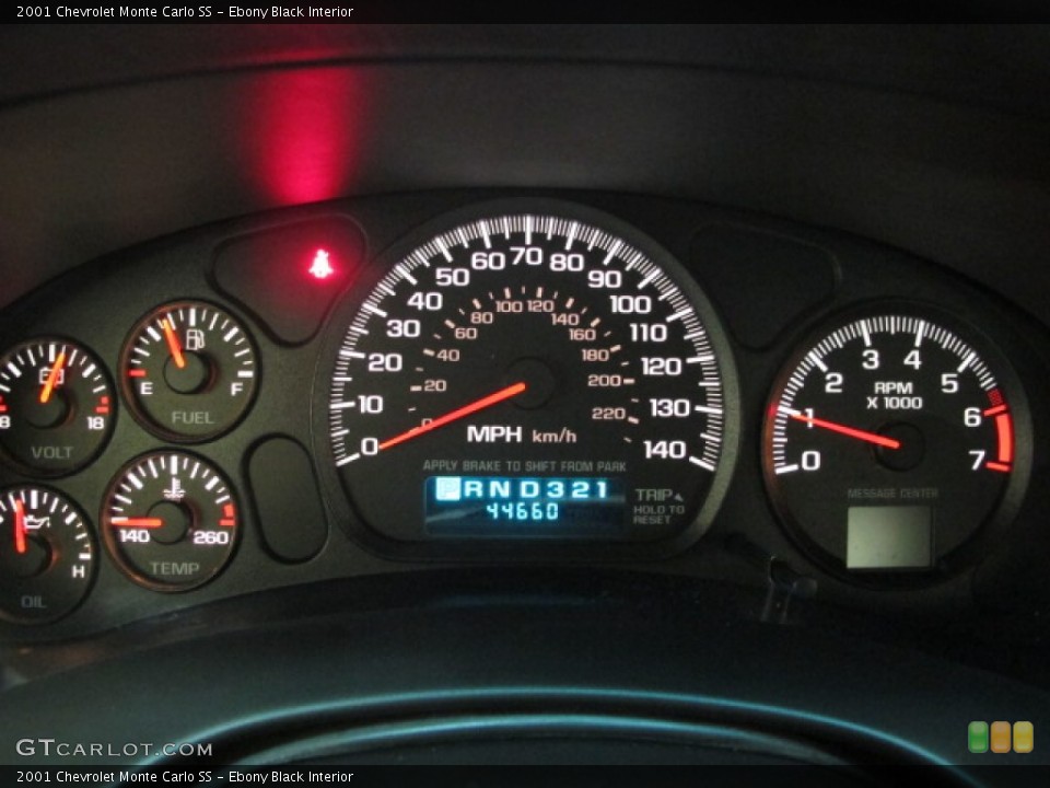 Ebony Black Interior Gauges for the 2001 Chevrolet Monte Carlo SS #62499429
