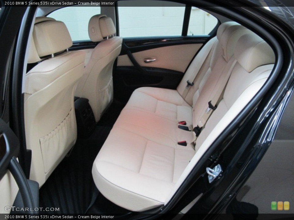 Cream Beige Interior Rear Seat for the 2010 BMW 5 Series 535i xDrive Sedan #62500806