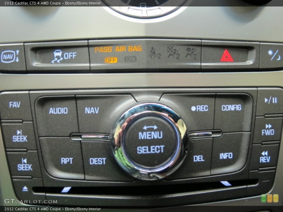 Ebony/Ebony Interior Controls for the 2012 Cadillac CTS 4 AWD Coupe #62501315