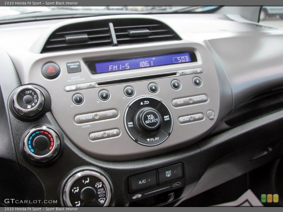 Sport Black Interior Controls for the 2010 Honda Fit Sport #62504202