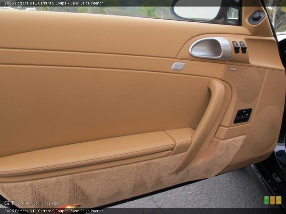 Sand Beige Interior Door Panel for the 2006 Porsche 911 Carrera S Coupe #62505828