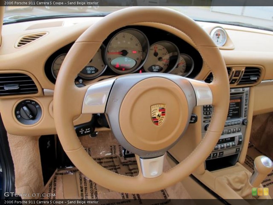 Sand Beige Interior Steering Wheel for the 2006 Porsche 911 Carrera S Coupe #62505846