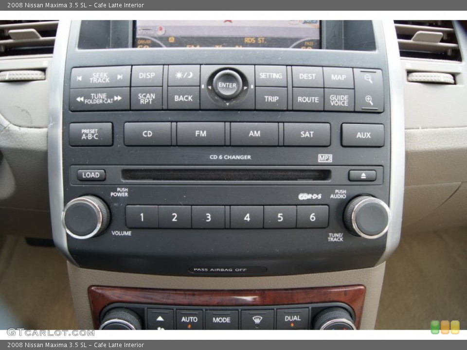 Cafe Latte Interior Controls for the 2008 Nissan Maxima 3.5 SL #62509348