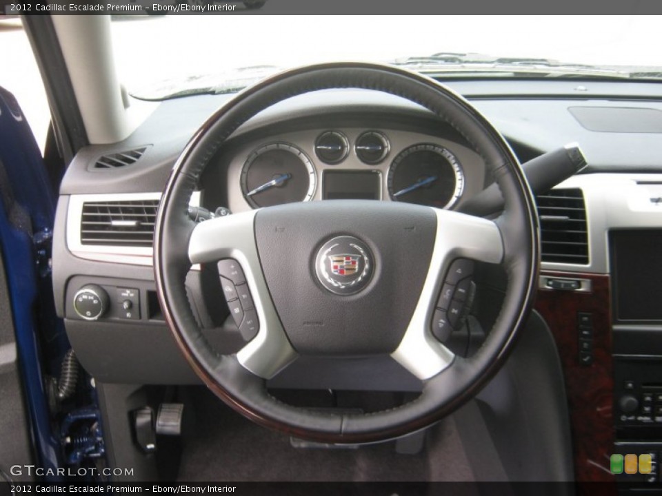 Ebony/Ebony Interior Steering Wheel for the 2012 Cadillac Escalade Premium #62517740