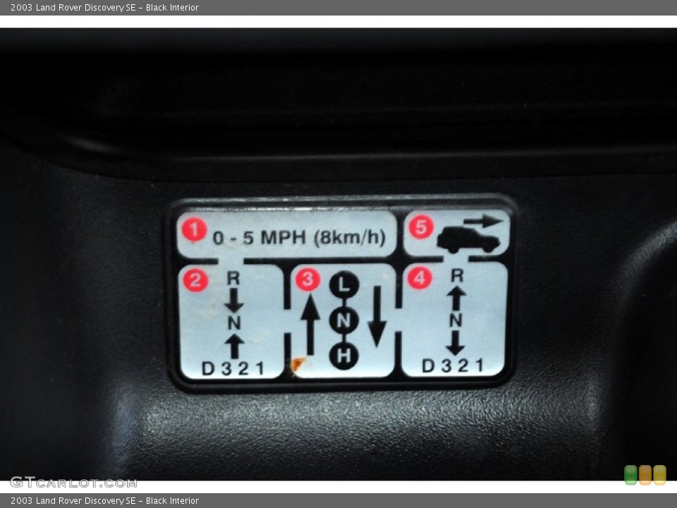 Black Interior Controls for the 2003 Land Rover Discovery SE #62520967