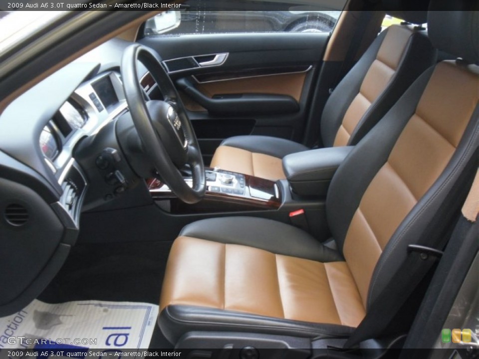 Amaretto/Black Interior Front Seat for the 2009 Audi A6 3.0T quattro Sedan #62521819