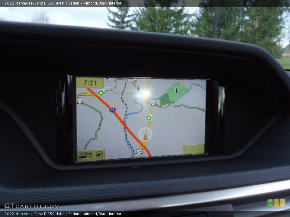 Almond/Black Interior Navigation for the 2012 Mercedes-Benz E 350 4Matic Sedan #62528234