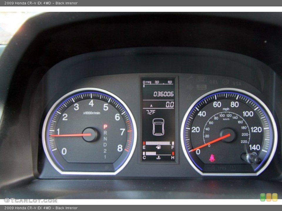Black Interior Gauges for the 2009 Honda CR-V EX 4WD #62533048