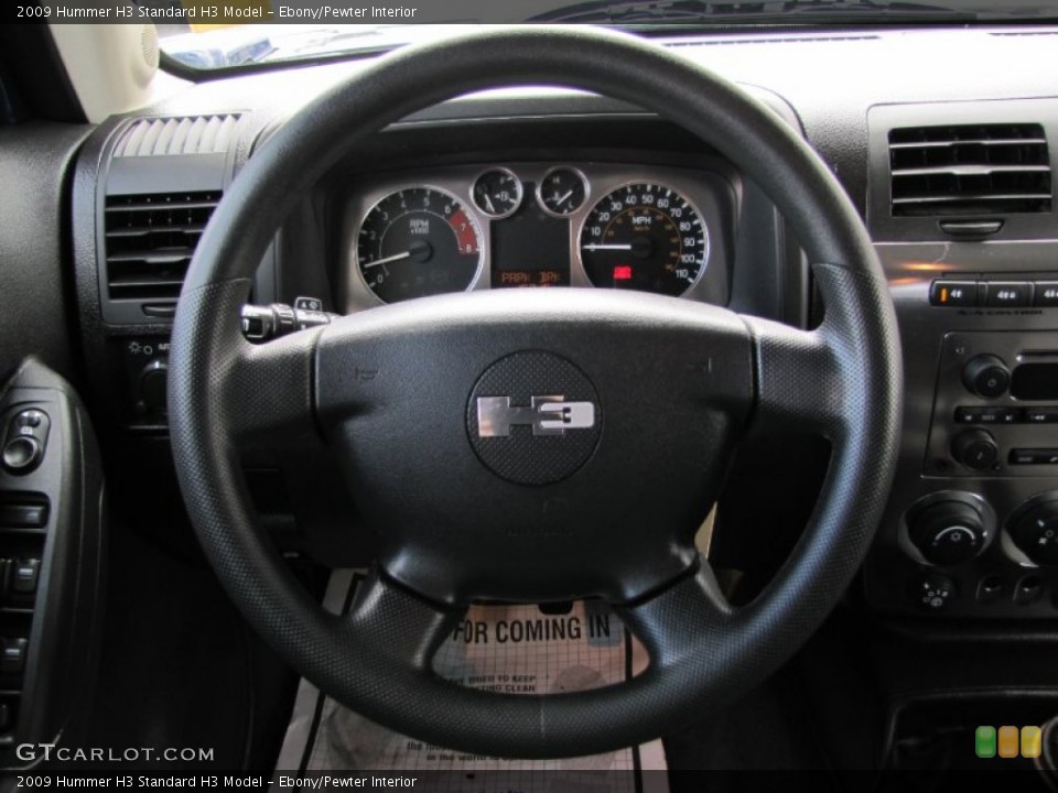 Ebony/Pewter Interior Steering Wheel for the 2009 Hummer H3  #62535494