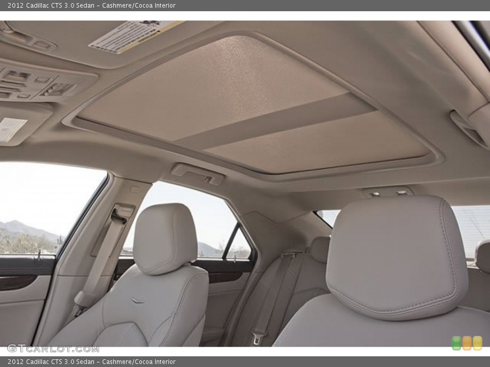 Cashmere/Cocoa Interior Sunroof for the 2012 Cadillac CTS 3.0 Sedan #62538406