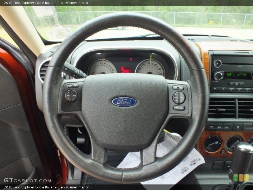 Black/Camel Interior Steering Wheel for the 2010 Ford Explorer Eddie Bauer #62539604