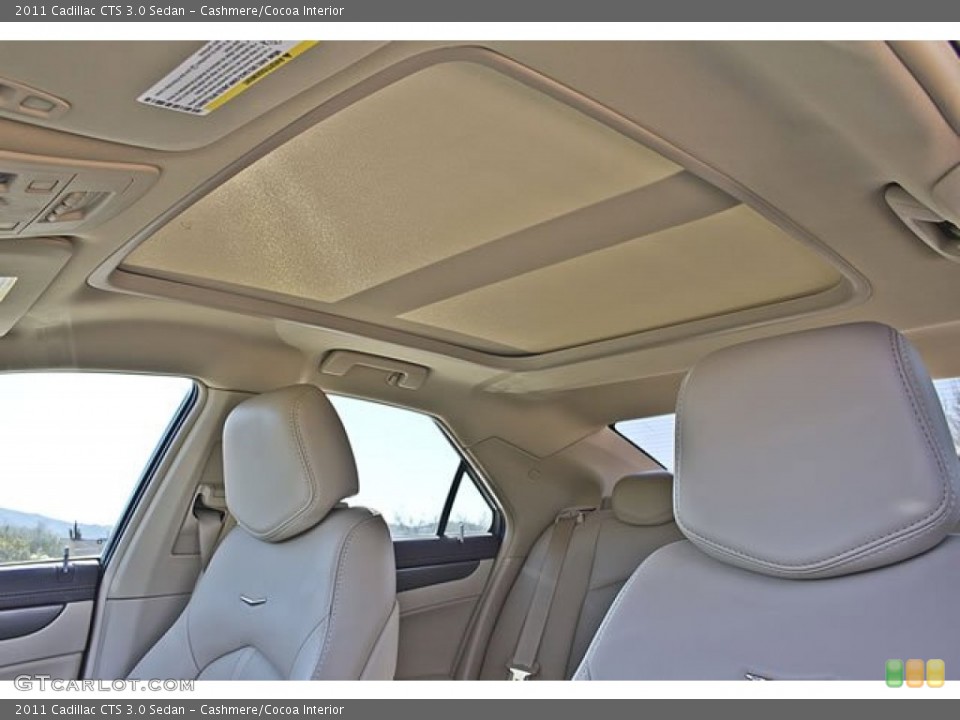 Cashmere/Cocoa Interior Sunroof for the 2011 Cadillac CTS 3.0 Sedan #62540464