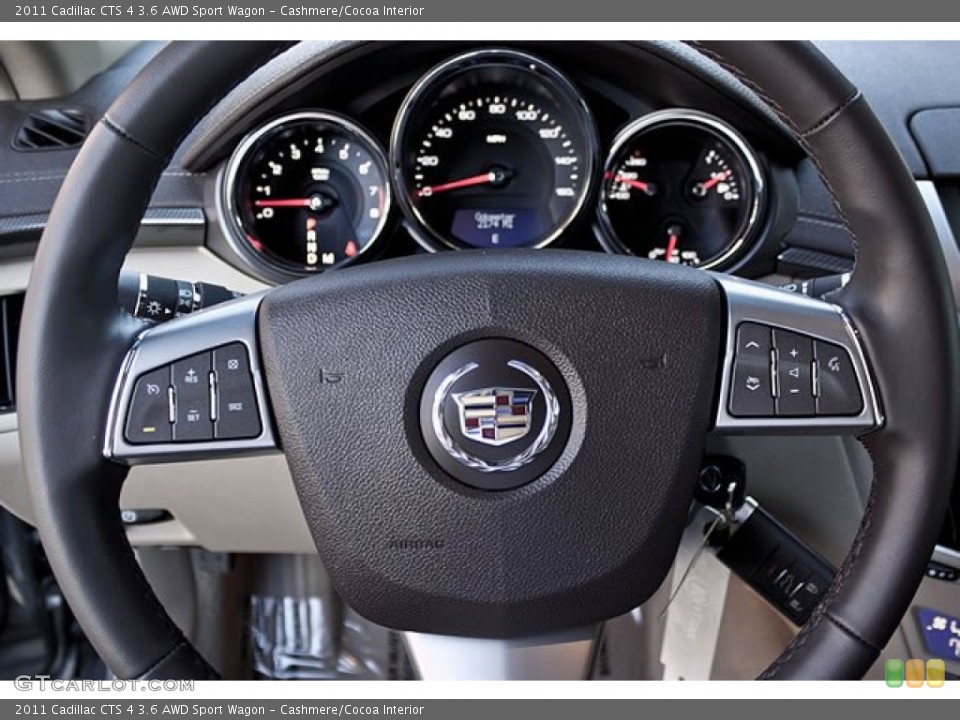 Cashmere/Cocoa Interior Steering Wheel for the 2011 Cadillac CTS 4 3.6 AWD Sport Wagon #62540731