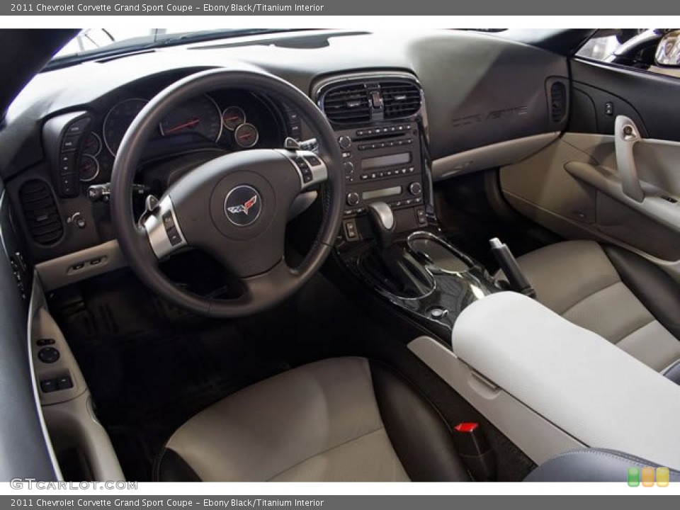 Ebony Black/Titanium Interior Prime Interior for the 2011 Chevrolet Corvette Grand Sport Coupe #62541215