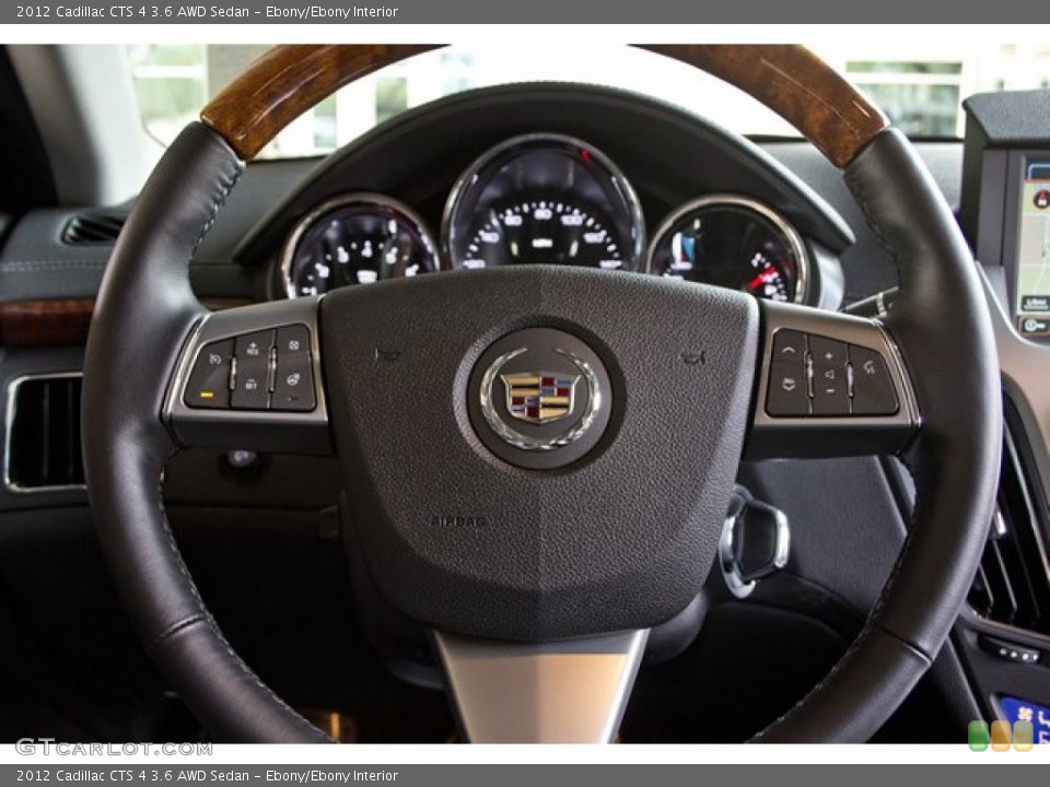Ebony/Ebony Interior Steering Wheel for the 2012 Cadillac CTS 4 3.6 AWD Sedan #62543728