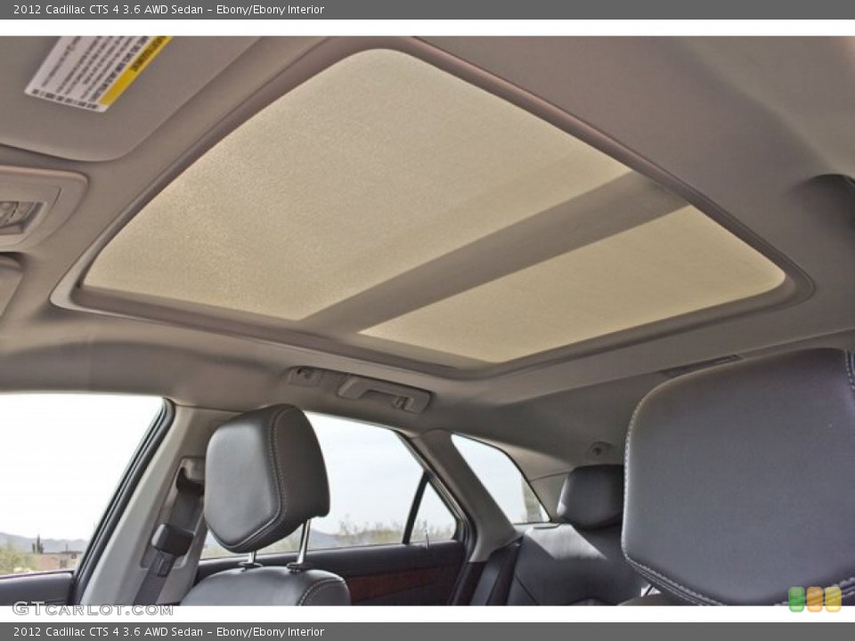 Ebony/Ebony Interior Sunroof for the 2012 Cadillac CTS 4 3.6 AWD Sedan #62543773