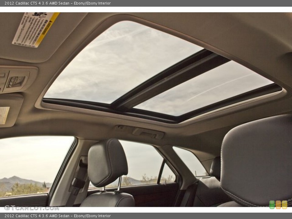 Ebony/Ebony Interior Sunroof for the 2012 Cadillac CTS 4 3.6 AWD Sedan #62543781