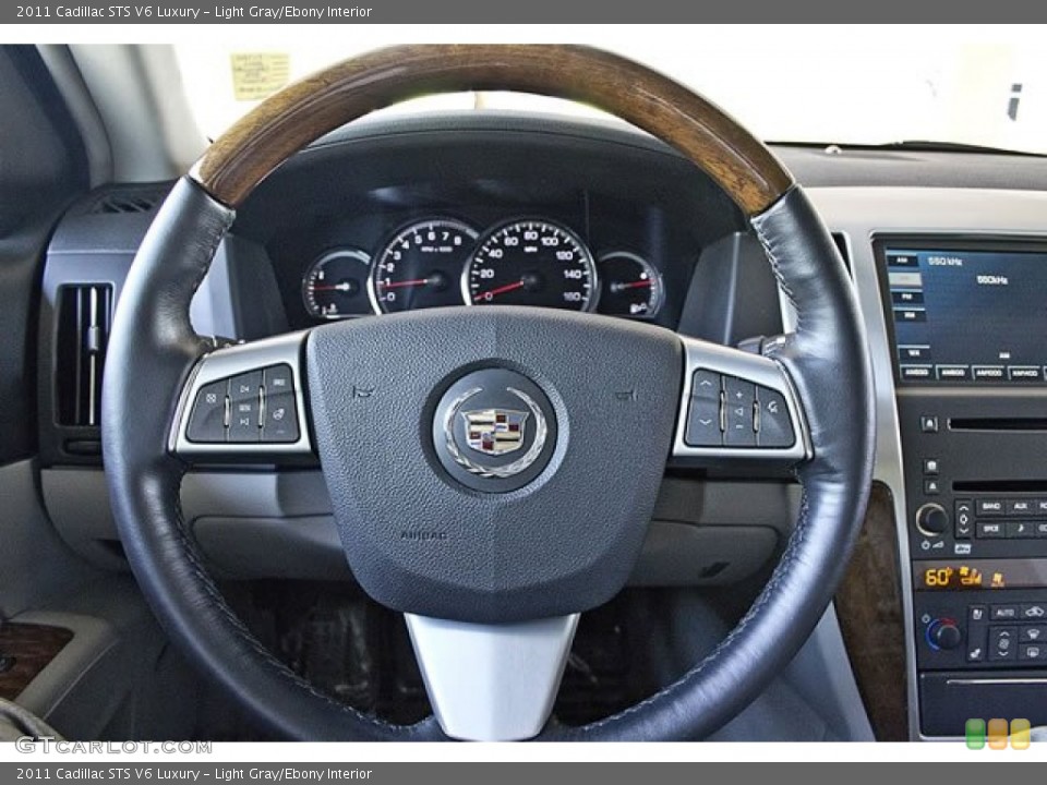Light Gray/Ebony Interior Steering Wheel for the 2011 Cadillac STS V6 Luxury #62546974