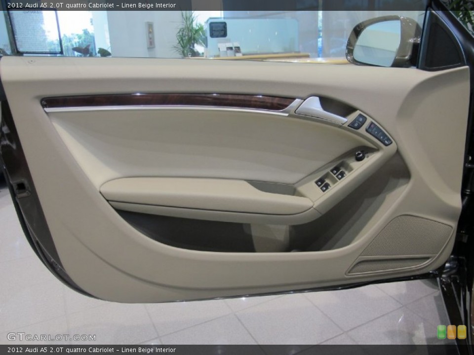 Linen Beige Interior Door Panel for the 2012 Audi A5 2.0T quattro Cabriolet #62549233