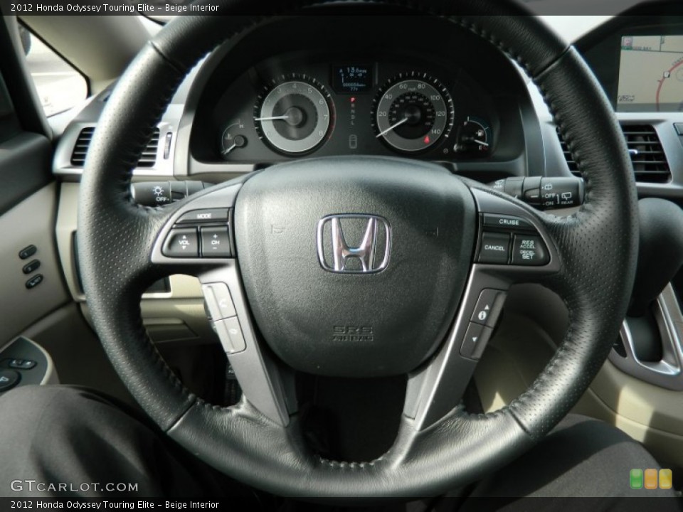 Beige Interior Steering Wheel for the 2012 Honda Odyssey Touring Elite #62552449