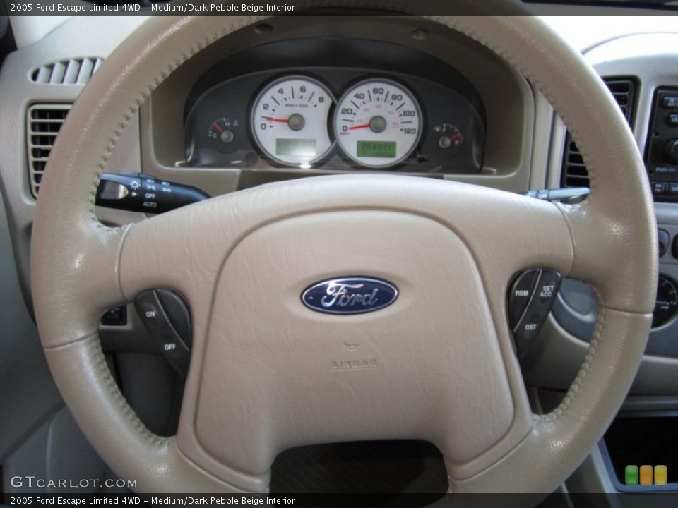 Medium/Dark Pebble Beige Interior Steering Wheel for the 2005 Ford Escape Limited 4WD #62557310