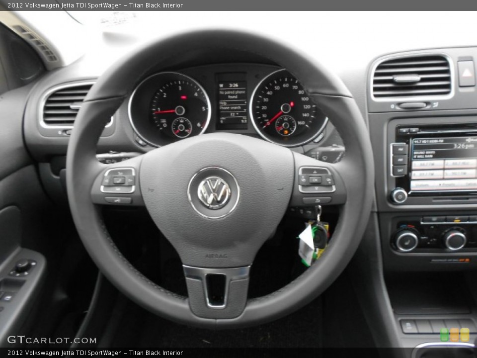 Titan Black Interior Steering Wheel for the 2012 Volkswagen Jetta TDI SportWagen #62558700