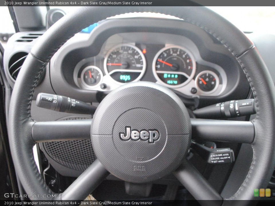 Dark Slate Gray/Medium Slate Gray Interior Steering Wheel for the 2010 Jeep Wrangler Unlimited Rubicon 4x4 #62558960