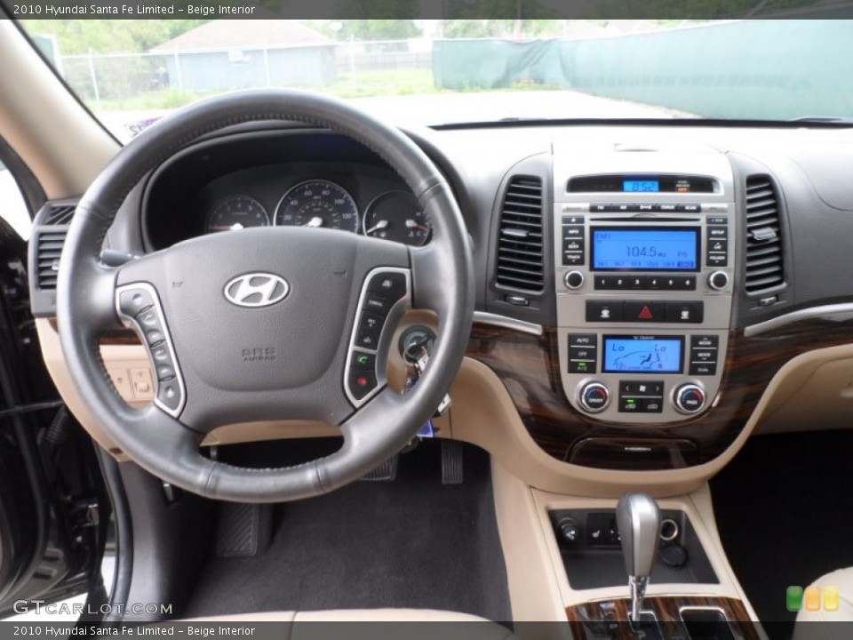 Beige Interior Dashboard for the 2010 Hyundai Santa Fe Limited #62568049