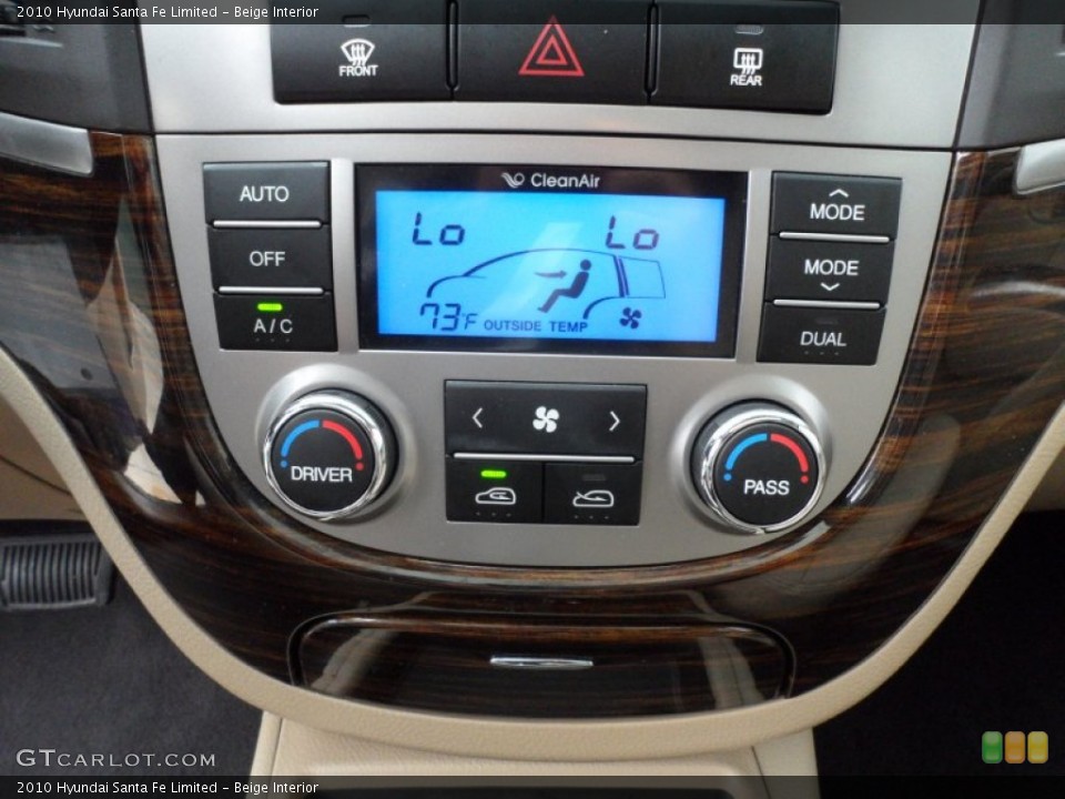 Beige Interior Controls for the 2010 Hyundai Santa Fe Limited #62568079