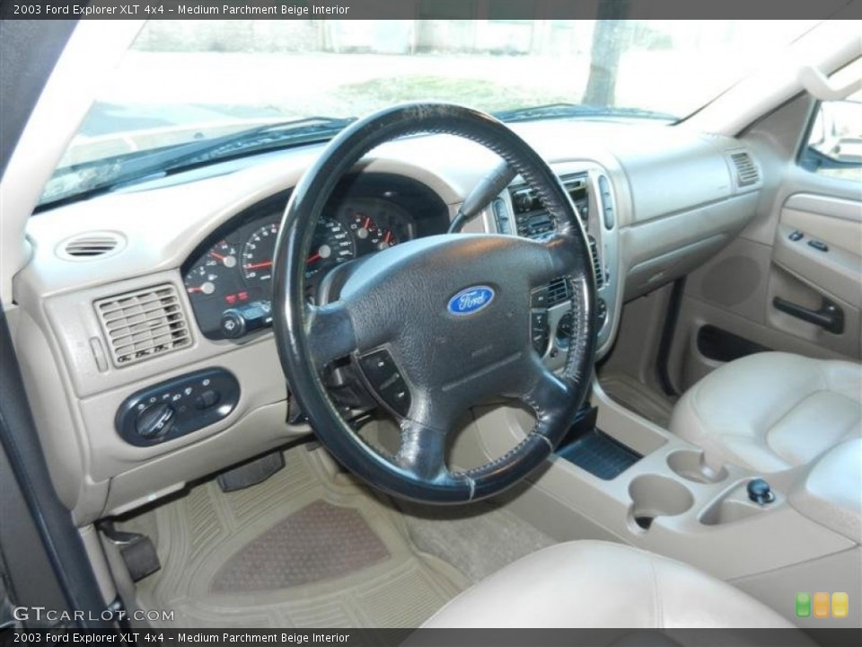 Medium Parchment Beige Interior Dashboard for the 2003 Ford Explorer XLT 4x4 #62569256