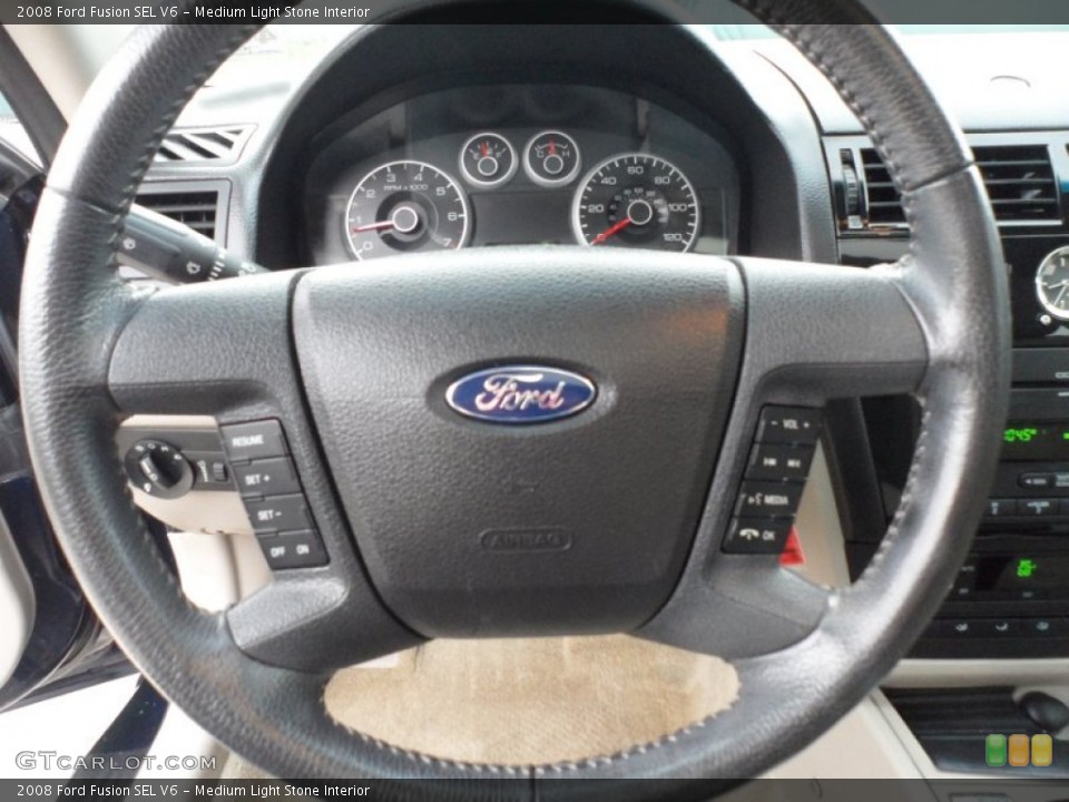 Medium Light Stone Interior Steering Wheel for the 2008 Ford Fusion SEL V6 #62569288