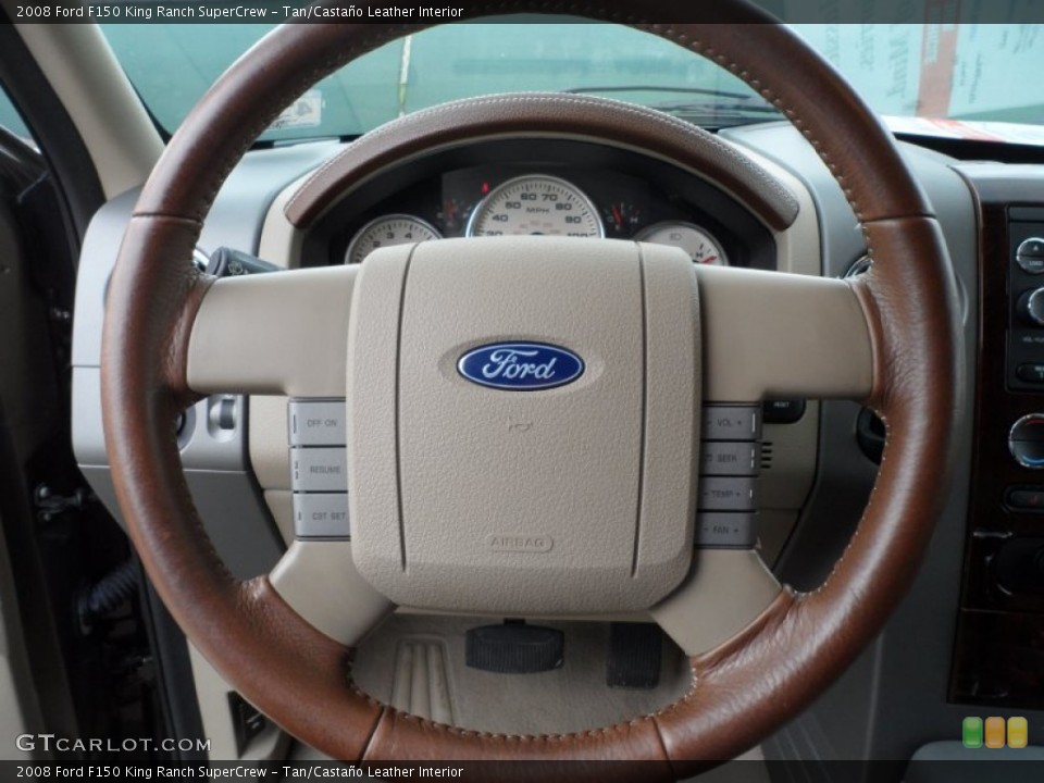 Tan/Castaño Leather Interior Steering Wheel for the 2008 Ford F150 King Ranch SuperCrew #62569606