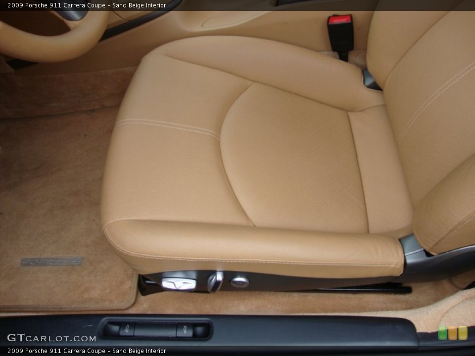 Sand Beige Interior Front Seat for the 2009 Porsche 911 Carrera Coupe #62570704