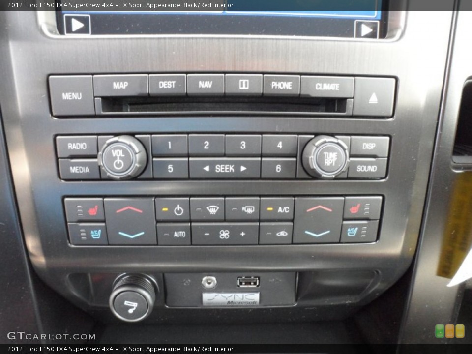 FX Sport Appearance Black/Red Interior Controls for the 2012 Ford F150 FX4 SuperCrew 4x4 #62574019
