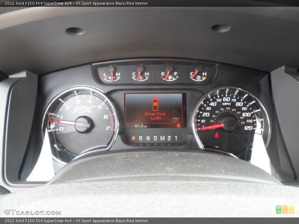 FX Sport Appearance Black/Red Interior Gauges for the 2012 Ford F150 FX4 SuperCrew 4x4 #62574075