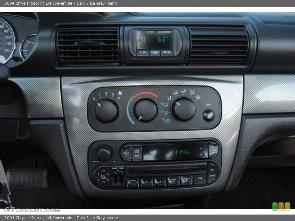 Dark Slate Gray Interior Controls for the 2004 Chrysler Sebring LXi Convertible #62578855