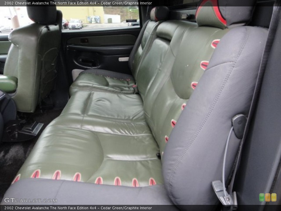 Cedar Green/Graphite Interior Rear Seat for the 2002 Chevrolet Avalanche The North Face Edition 4x4 #62581315