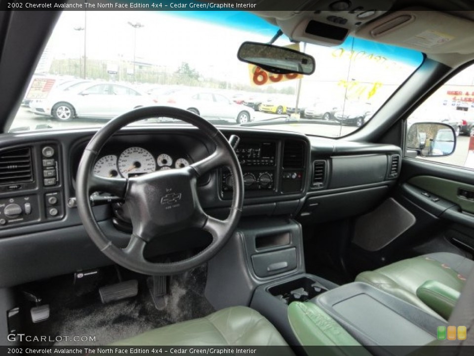 Cedar Green/Graphite Interior Dashboard for the 2002 Chevrolet Avalanche The North Face Edition 4x4 #62581324