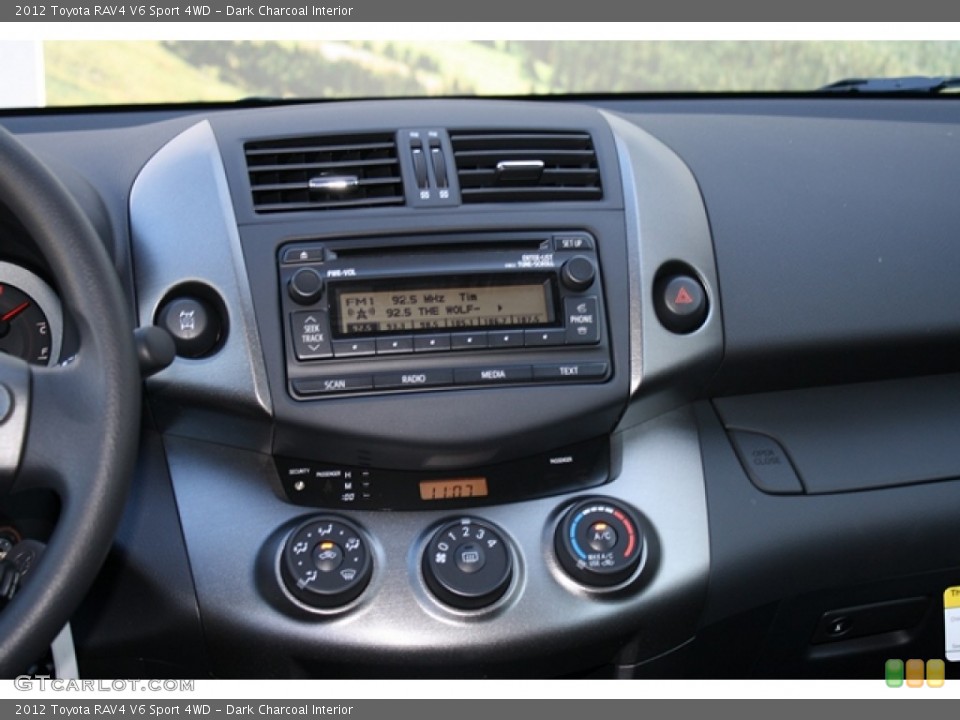 Dark Charcoal Interior Controls for the 2012 Toyota RAV4 V6 Sport 4WD #62582089