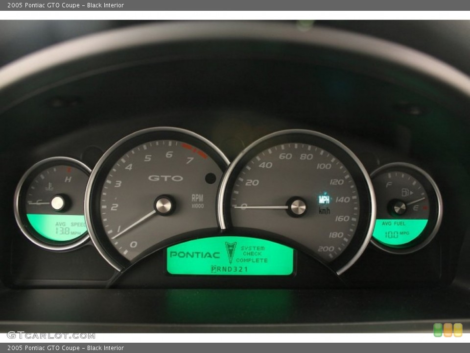 Black Interior Gauges for the 2005 Pontiac GTO Coupe #62582864