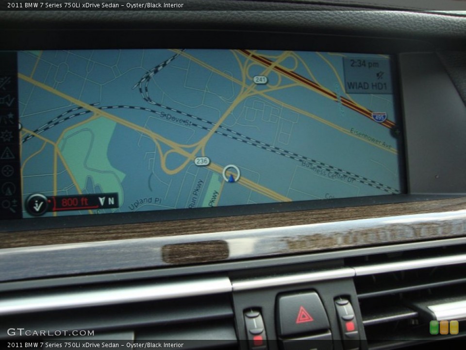 Oyster/Black Interior Navigation for the 2011 BMW 7 Series 750Li xDrive Sedan #62588781