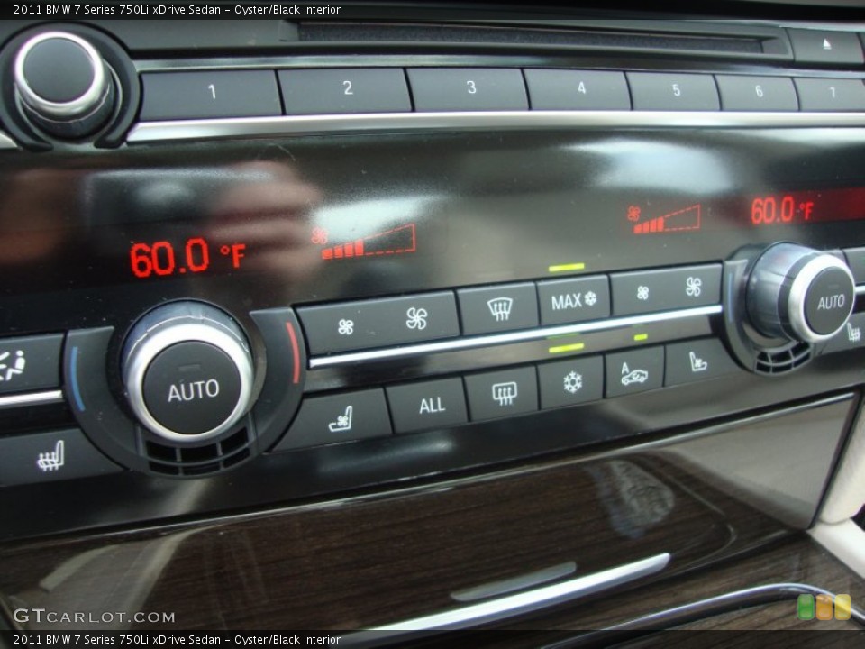 Oyster/Black Interior Controls for the 2011 BMW 7 Series 750Li xDrive Sedan #62588796