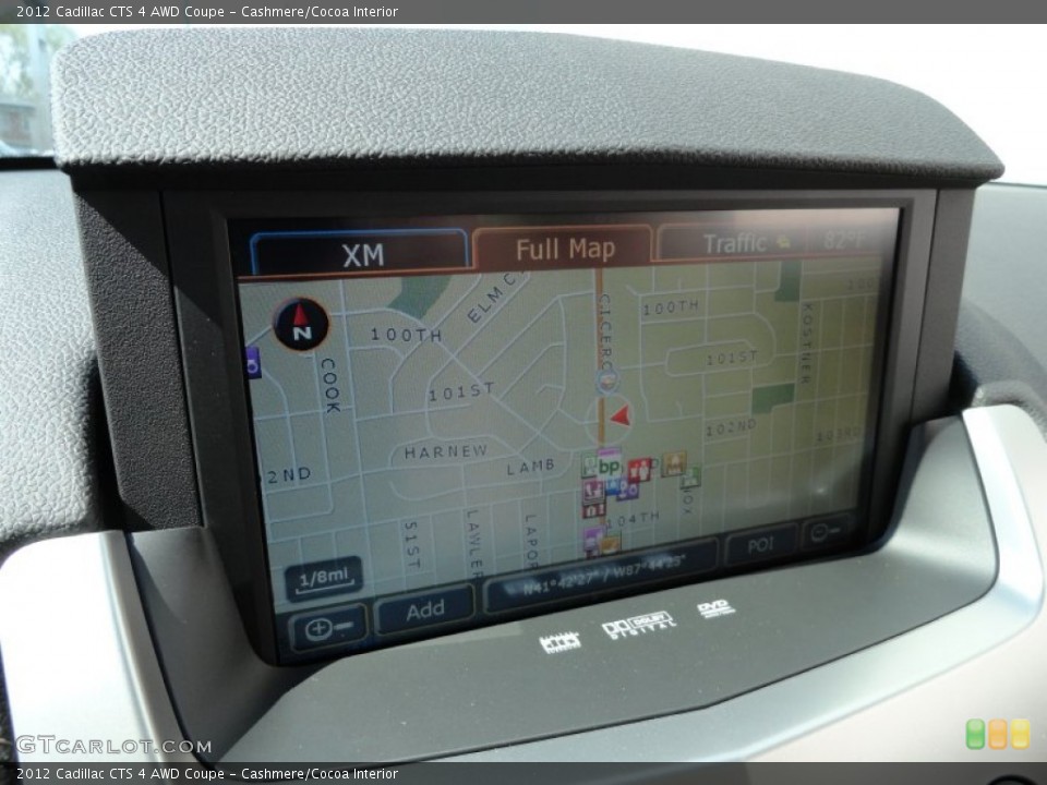Cashmere/Cocoa Interior Navigation for the 2012 Cadillac CTS 4 AWD Coupe #62597030