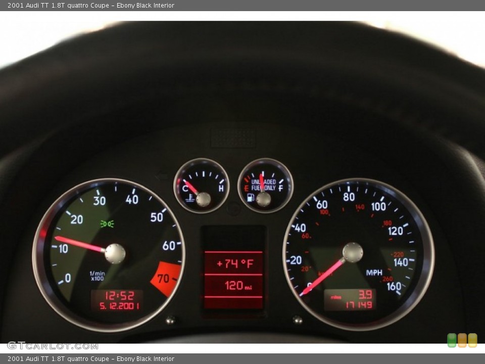 Ebony Black Interior Gauges for the 2001 Audi TT 1.8T quattro Coupe #62597906