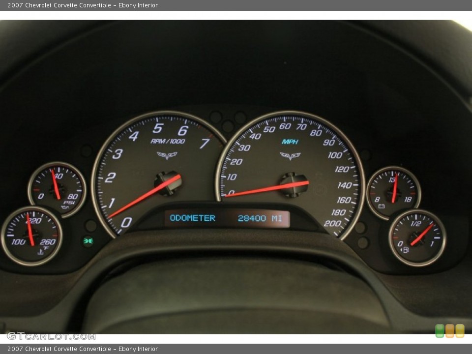 Ebony Interior Gauges for the 2007 Chevrolet Corvette Convertible #62599338