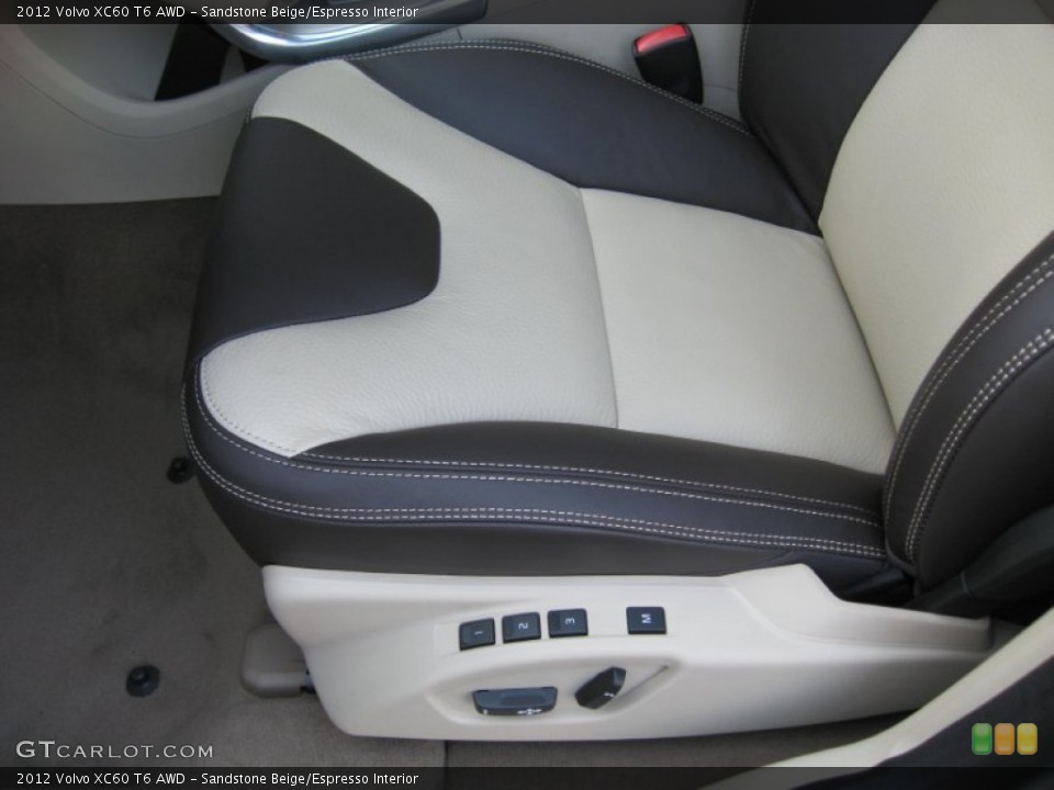 Sandstone Beige/Espresso Interior Front Seat for the 2012 Volvo XC60 T6 AWD #62599952
