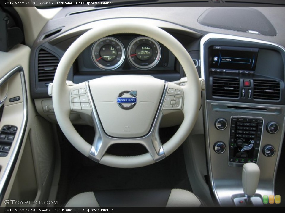 Sandstone Beige/Espresso Interior Steering Wheel for the 2012 Volvo XC60 T6 AWD #62600027